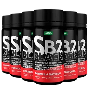 6 Potes SB2 Black emagrecimento rápido e seguro